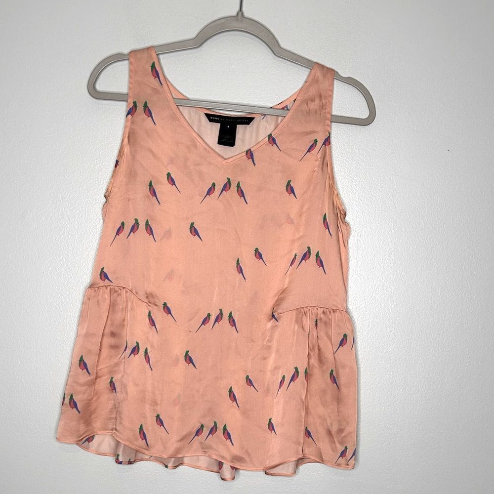 Marc by Marc Jacobs Bird Print Silk Tank
